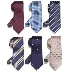 Lot 6 PCS Classic Men's 100% Silk Tie Necktie Woven JACQUARD Neck Ties